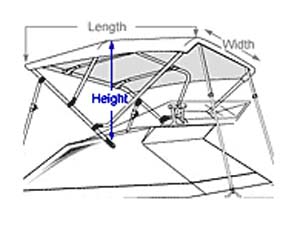 Boat with indication of how to measure boat height