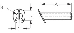 Sea Dog Economy Rod Holder Dimensions