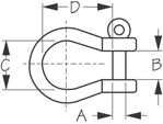 Sea Dog Bow Shackle Dimensions